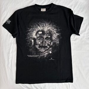 Cotton Impressions Einstein Starry Night men's tshirt black glow-in-dark sz M